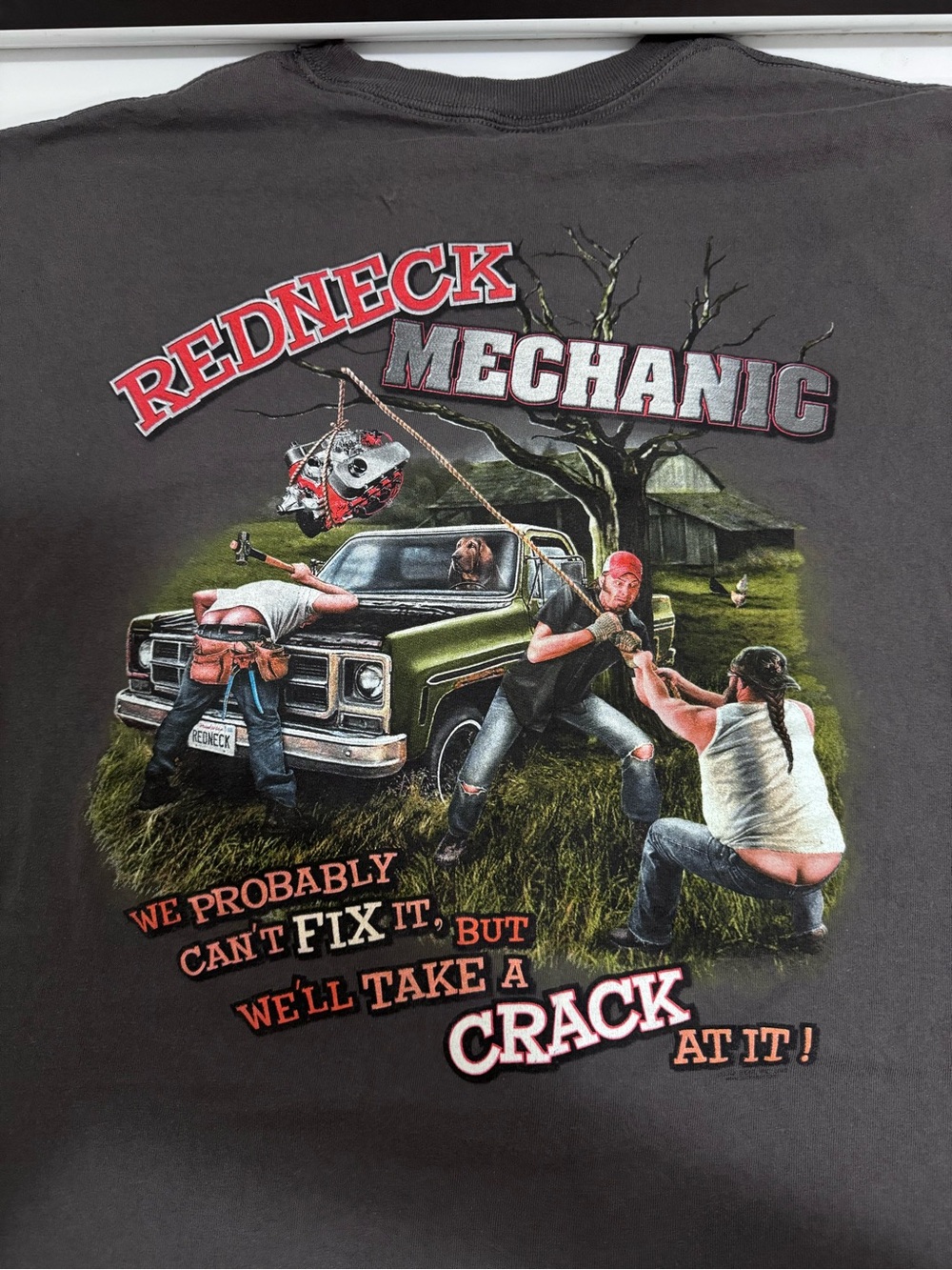 Big & Tall Men’s 3XL..,…Redneck Mechanic Graphic Tee